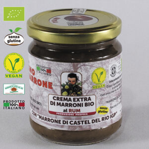 CREMA EXTRA DI MARRONI AL rum CON “MARRONE DI CASTEL DEL RIO IGP” gr225 crema rum 225g