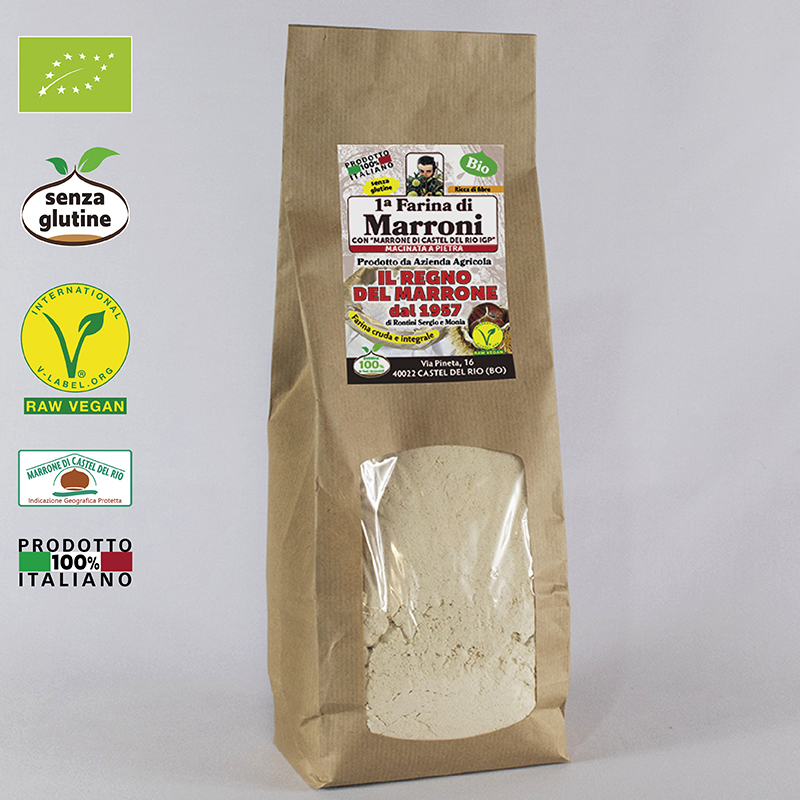 1° FARINA DI MARRONI CON “MARRONE DI CASTEL DEL RIO IGP” KG. 1